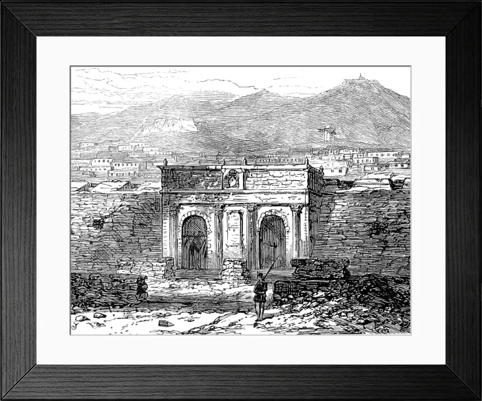 Framed Print : Sketches at Cartagena after the Siege: Madrid Gate, 1874. Creator: Unknown Framed Print : Sketches at Cartagena after the Siege: Madrid Gate, 1874. Creator: Unknown