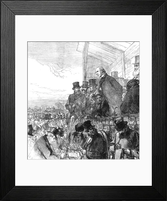Framed Print : The General Election: Mr. Gladstone addressing the electors of Greenwich on Blackheath, 1874. Creator: Unknown Framed Print : The General Election: Mr. Gladstone addressing the electors of Greenwich on Blackheath, 1874. Creator: Unknown