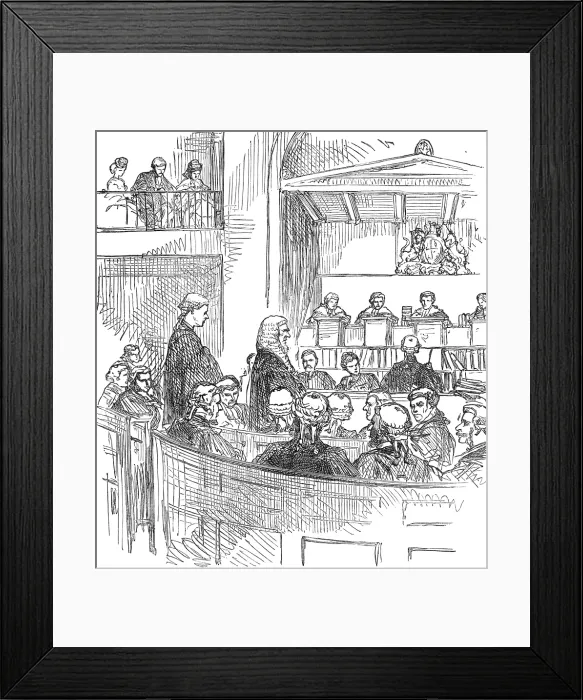 Framed Print : Baron Amphlett being admitted a Serjeant-At-Law, 1874. Creator: Unknown Framed Print : Baron Amphlett being admitted a Serjeant-At-Law, 1874. Creator: Unknown