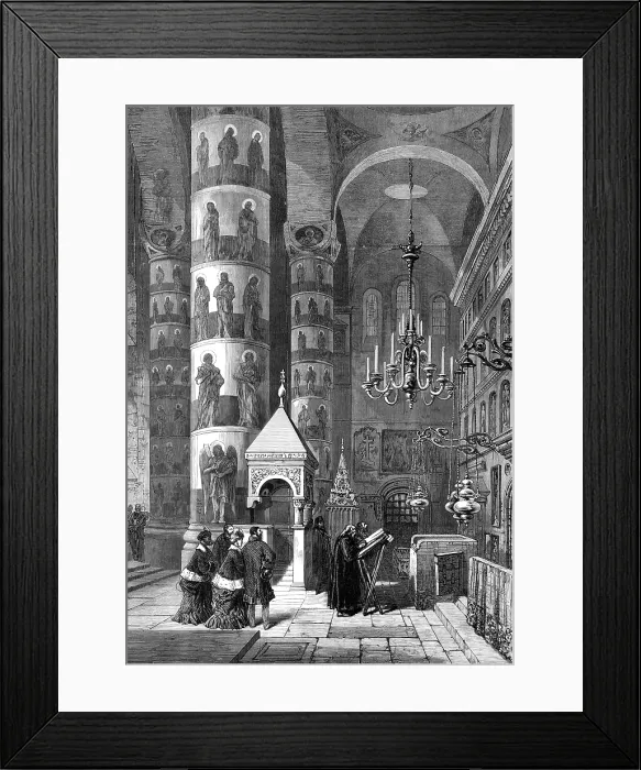 Framed Print : The Royal Marriage in Russia: the Church of the Assumption, Moscow... 1874. Creator: Unknown Framed Print : The Royal Marriage in Russia: the Church of the Assumption, Moscow... 1874. Creator: Unknown