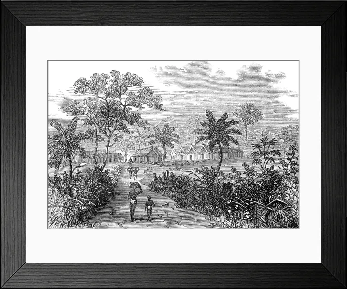 Framed Print : The Ashantee War: Accroful - station on the road to Coomassie, ...sketch by our special artist, 1874. Creator: Unknown Framed Print : The Ashantee War: Accroful - station on the road to Coomassie, ...sketch by our special artist, 1874. Creator: Unknown
