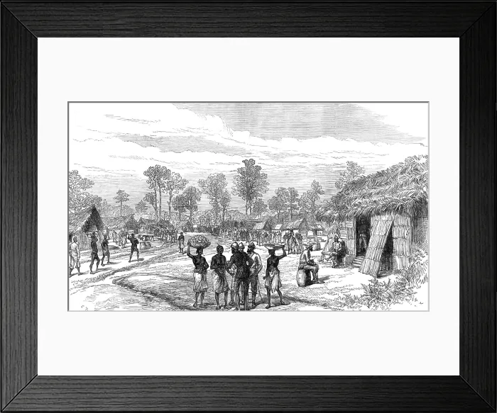 Framed Print : The Ashantee War: the Camp of Mansu, on the road to the Prah...sketch by our special artist, 1874. Creator: Unknown