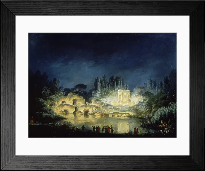 Framed Print : Illumination of the Rock and Belvedere at the Petit Trianon on August 3, 1781, 1781. Creator: Chatelet, Claude-Louis (1753-1795) Framed Print : Illumination of the Rock and Belvedere at the Petit Trianon on August 3, 1781, 1781. Creator: Chatelet, Claude-Louis (1753-1795)