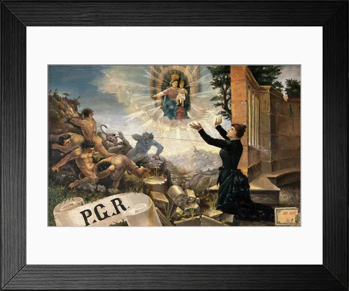 Framed Print : A woman expressing thanks to the Madonna del Parto for cure of insanity in the form of expelled... Creator: Unknown Framed Print : A woman expressing thanks to the Madonna del Parto for cure of insanity in the form of expelled... Creator: Unknown