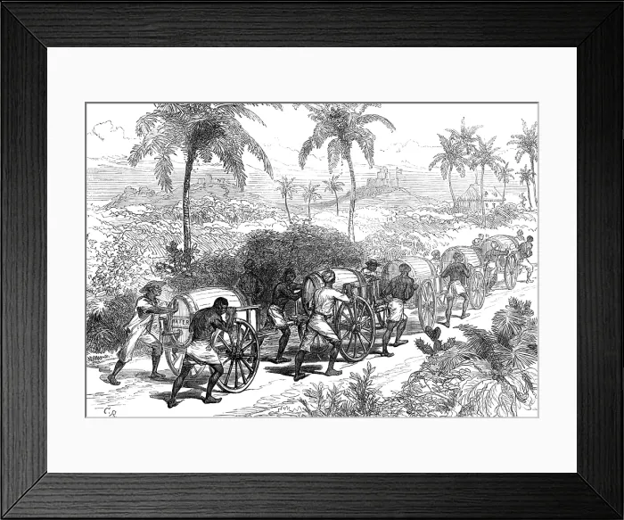 Framed Print : The Ashantee War: the water supply of Cape Coast Castle - from a sketch by our special artist, 1874. Creators: C. R. Melton Prior Framed Print : The Ashantee War: the water supply of Cape Coast Castle - from a sketch by our special artist, 1874. Creators: C. R. Melton Prior