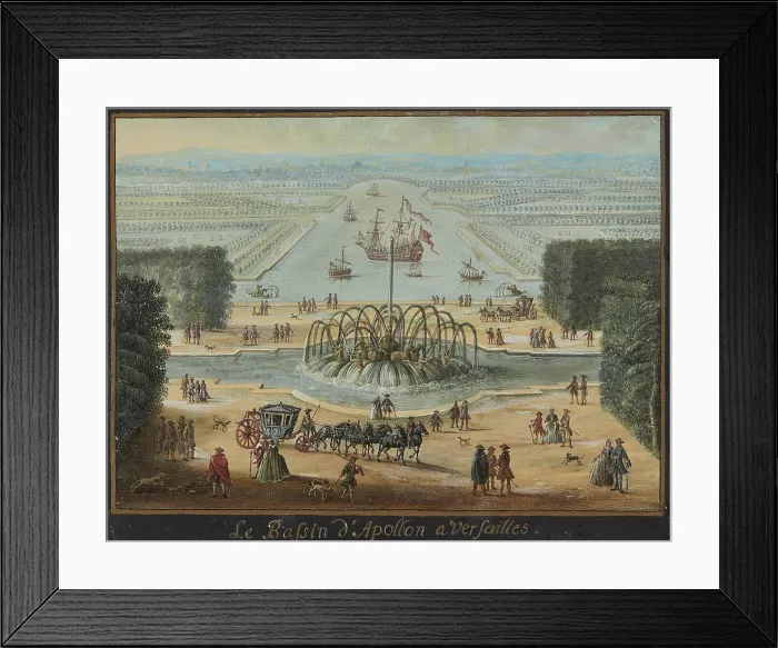 Framed Print : Perspective view of the Fountain of Apollo and the Grand Canal in Versailles, c1700-1719. Creator: Anonymous Framed Print : Perspective view of the Fountain of Apollo and the Grand Canal in Versailles, c1700-1719. Creator: Anonymous