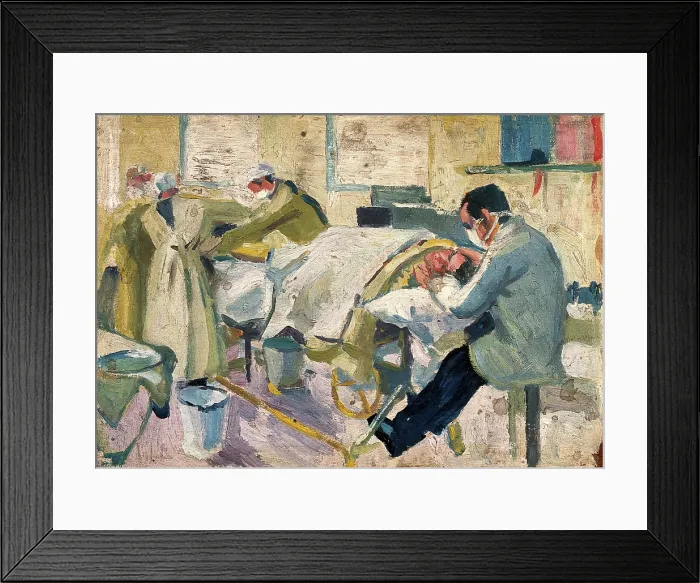 Framed Print : World War I: an operating theatre in a hospital ship, c1918. Creator: Jan Gordon Framed Print : World War I: an operating theatre in a hospital ship, c1918. Creator: Jan Gordon