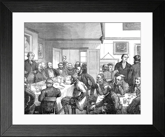 Framed Print : The General Election: Mr. Disraeli at the market ordinary, Aylesbury, on Saturday last, 1874. Creator: Unknown Framed Print : The General Election: Mr. Disraeli at the market ordinary, Aylesbury, on Saturday last, 1874. Creator: Unknown