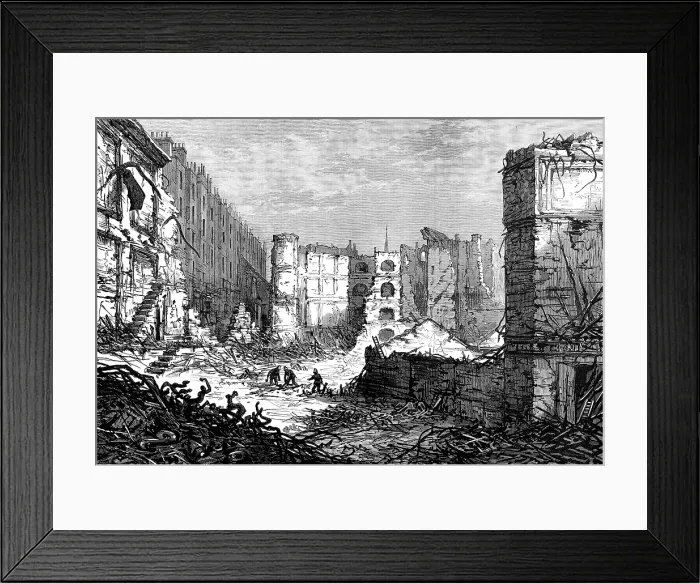 Framed Print : Ruins of the Belgrave Pantechnicon, 1874. Creator: Unknown Framed Print : Ruins of the Belgrave Pantechnicon, 1874. Creator: Unknown