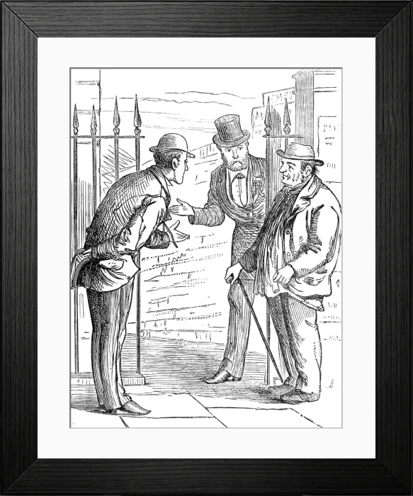 Framed Print : Metropolitan Boroughs election sketches: This way, Sir, 1874. Creator: Unknown Framed Print : Metropolitan Boroughs election sketches: This way, Sir, 1874. Creator: Unknown