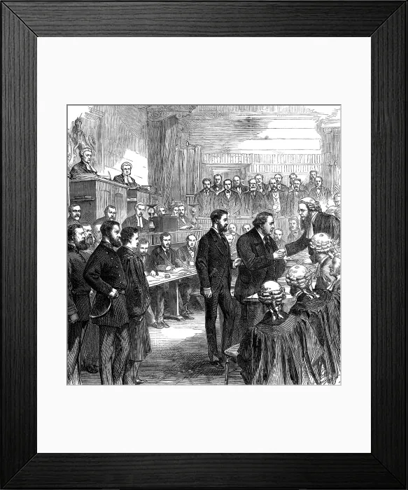 Framed Print : The End of the Tichborne Trial: the Claimant's farewell, 1874. Creator: Unknown. The End of the Tichborne Trial: the Claimant's farewell, 1874. Creator: Unknown Framed Print : The End of the Tichborne Trial: the Claimant's farewell, 1874. Creator: Unknown. The End of the Tichborne Trial: the Claimant's farewell, 1874. Creator: Unknown