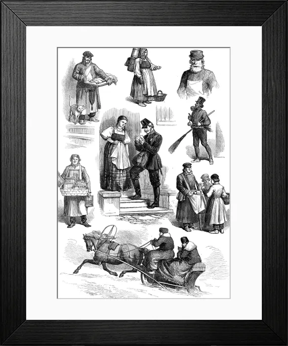 Framed Print : Sketches from St. Petersburg, by our special artist, 1874. Creator: Unknown Framed Print : Sketches from St. Petersburg, by our special artist, 1874. Creator: Unknown