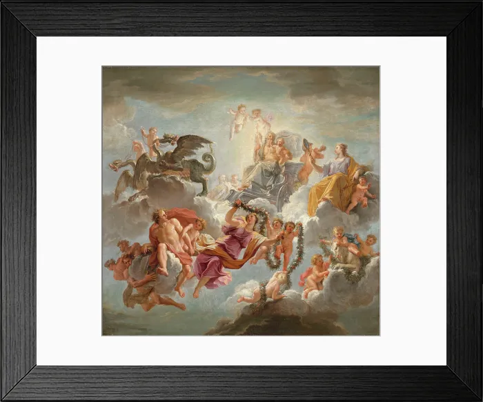 Framed Print : The chariot of Saturn between Justice and Piety, 1672. Creator: Coypel, Noel-Nicolas (1690-1734) Framed Print : The chariot of Saturn between Justice and Piety, 1672. Creator: Coypel, Noel-Nicolas (1690-1734)