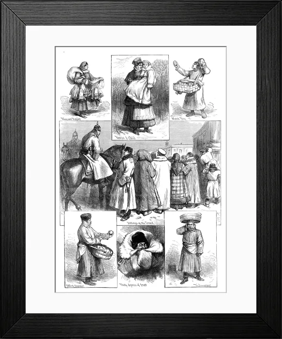 Framed Print : Sketches in St. Petersburg during the Royal Marriage Festivities, by our special artist, 1874. Creator: Unknown Framed Print : Sketches in St. Petersburg during the Royal Marriage Festivities, by our special artist, 1874. Creator: Unknown