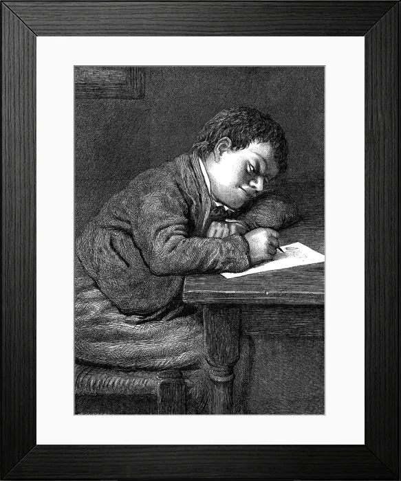 Framed Print : The Valentine, by W. Hunt, 1874. Creator: Unknown Framed Print : The Valentine, by W. Hunt, 1874. Creator: Unknown