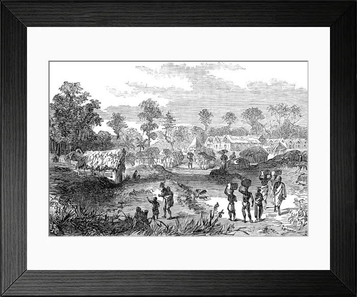 Framed Print : The Ashantee War: Yancomassie-Assin - station on the road to Coomassie... 1874. Creator: Unknown Framed Print : The Ashantee War: Yancomassie-Assin - station on the road to Coomassie... 1874. Creator: Unknown