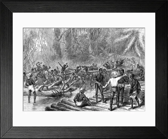 Framed Print : The Ashantee War: cutting and making a road to Coomassie, from a sketch by our special artist, 1874. Creator: Unknown Framed Print : The Ashantee War: cutting and making a road to Coomassie, from a sketch by our special artist, 1874. Creator: Unknown
