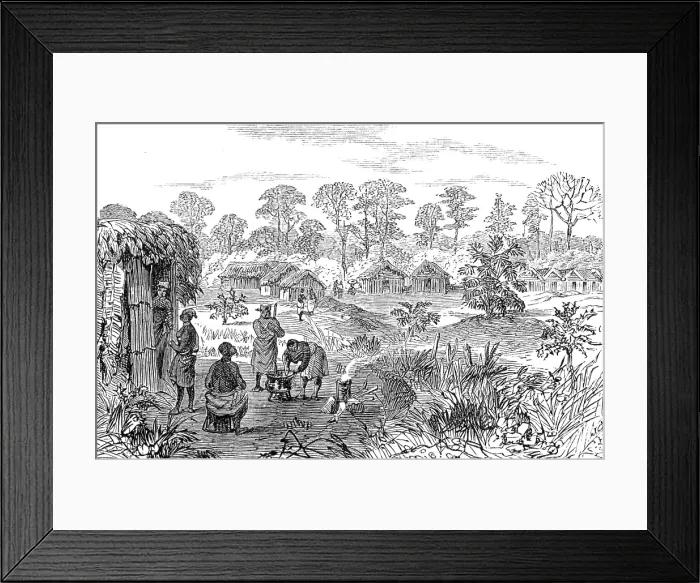 Framed Print : The Ashantee War: Sutah - station on the road to Coomassie, ...sketch by our special artist, 1874. Creator: Unknown Framed Print : The Ashantee War: Sutah - station on the road to Coomassie, ...sketch by our special artist, 1874. Creator: Unknown