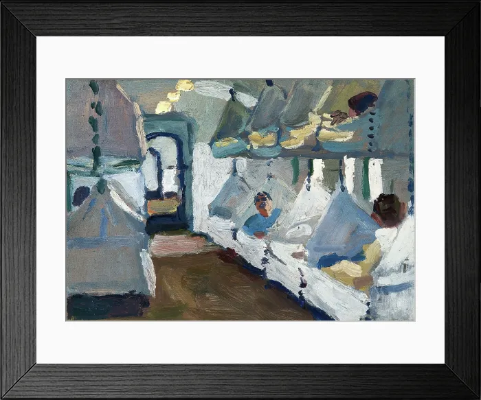 Framed Print : Interior of a naval ambulance train, c1918. Creator: Jan Gordon Framed Print : Interior of a naval ambulance train, c1918. Creator: Jan Gordon
