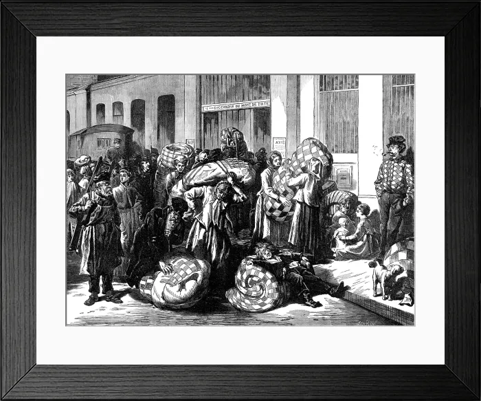 Framed Print : The Distress in Paris, distribution of bedding to the poor, 1874. Creator: Jenkin Framed Print : The Distress in Paris, distribution of bedding to the poor, 1874. Creator: Jenkin