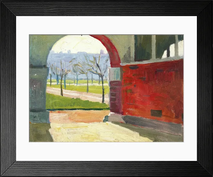 Framed Print : Royal Naval Hospital, Haslar: view through an arch into gardens, c1919. Creator: Jan Gordon Framed Print : Royal Naval Hospital, Haslar: view through an arch into gardens, c1919. Creator: Jan Gordon
