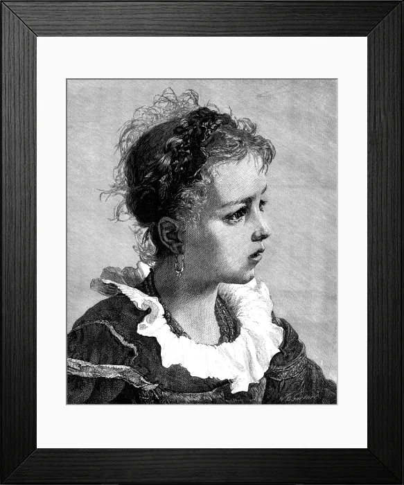 Framed Print : Nina - from a picture by A. Bonifazi, 1874. Creator: William Biscombe Gardner Framed Print : Nina - from a picture by A. Bonifazi, 1874. Creator: William Biscombe Gardner