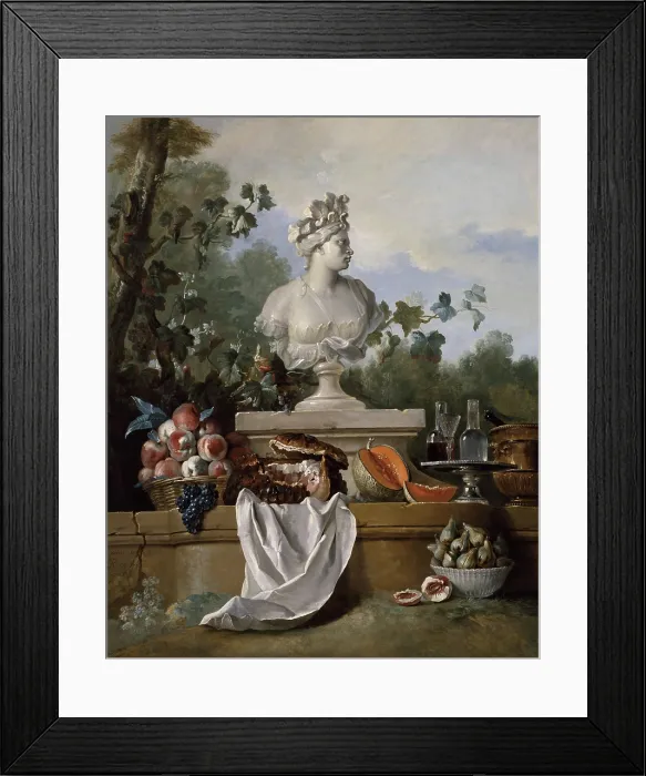 Framed Print : Still life with the bust of America, 1722. Creator: Oudry, Jean-Baptiste (1686-1755) Framed Print : Still life with the bust of America, 1722. Creator: Oudry, Jean-Baptiste (1686-1755)
