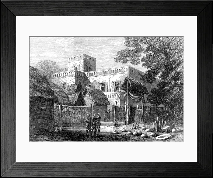 Framed Print : The King of Ashantee's Palace at Coomassie, viewed from the east, 1874. Creator: Unknown. The King of Ashantee's Palace at Coomassie, viewed from the east, 1874. Creator: Unknown Framed Print : The King of Ashantee's Palace at Coomassie, viewed from the east, 1874. Creator: Unknown. The King of Ashantee's Palace at Coomassie, viewed from the east, 1874. Creator: Unknown