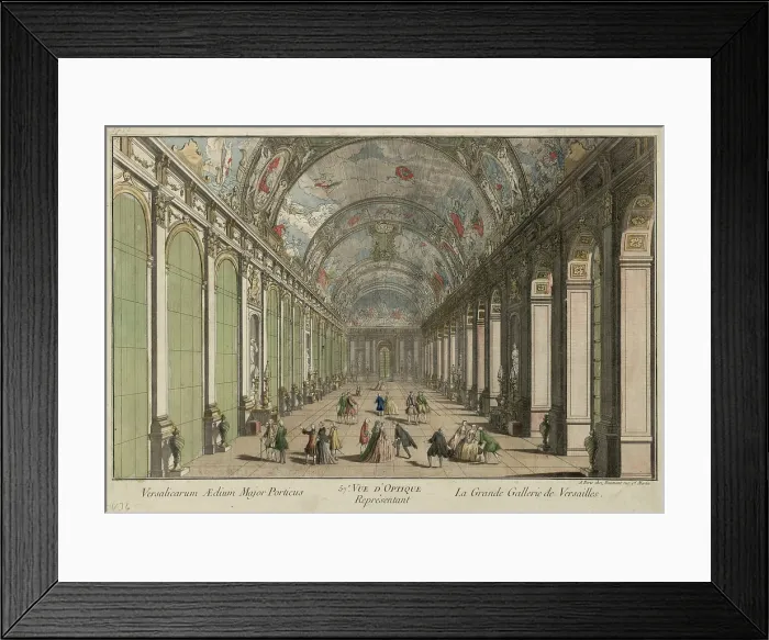 Framed Print : The Hall of Mirrors in Versailles, 1760. Creator: Daumont, Jean-Francois (1740-1775) Framed Print : The Hall of Mirrors in Versailles, 1760. Creator: Daumont, Jean-Francois (1740-1775)