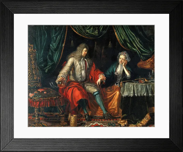 Framed Print : A physician feeling the pulse of a seated woman patient, c1700. Creator: Matthys Naiveu Framed Print : A physician feeling the pulse of a seated woman patient, c1700. Creator: Matthys Naiveu