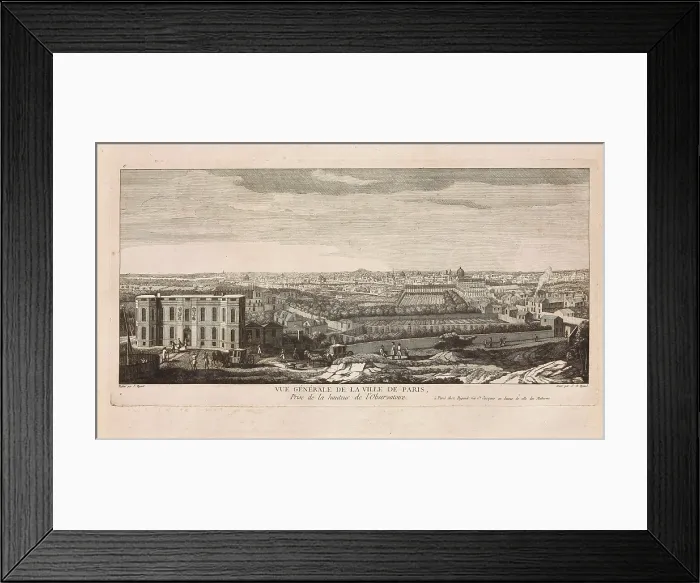 Framed Print : Overview of the city of Paris, from the top of the Observatory, c1750. Creator: Rigaud, Jean-Baptiste (1720-?) Framed Print : Overview of the city of Paris, from the top of the Observatory, c1750. Creator: Rigaud, Jean-Baptiste (1720-?)
