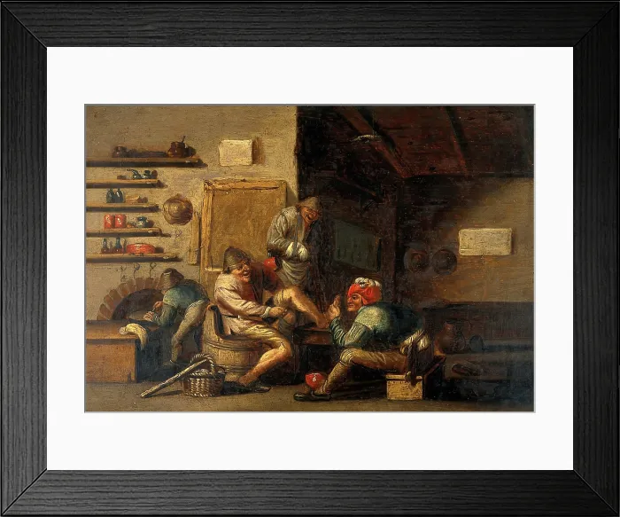 Framed Print : A surgeon operating on a man's foot, c1660s. Creator: Unknown. A surgeon operating on a man's foot, c1660s. Creator: Unknown Framed Print : A surgeon operating on a man's foot, c1660s. Creator: Unknown. A surgeon operating on a man's foot, c1660s. Creator: Unknown