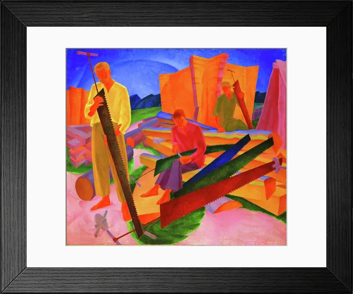 Framed Print : Sawyers, 1926-1927. Creator: Bogomazov, Alexander Konstantinovich (1880-1930) Framed Print : Sawyers, 1926-1927. Creator: Bogomazov, Alexander Konstantinovich (1880-1930)