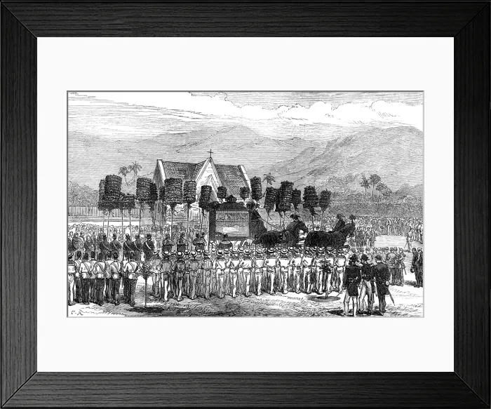 Framed Print : Funeral of the King of the Sandwich Islands, 1874. Creator: Unknown Framed Print : Funeral of the King of the Sandwich Islands, 1874. Creator: Unknown