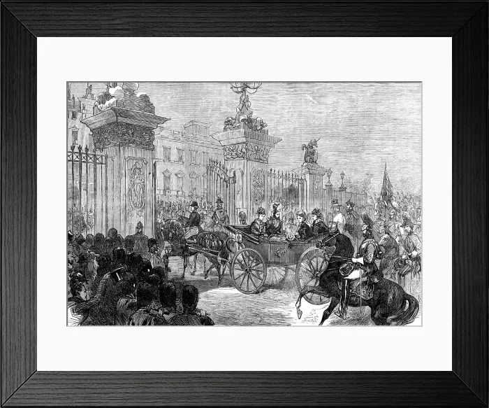 Framed Print : The Royal Entry into London: the procession at Buckingham Palace, 1874. Creator: Unknown Framed Print : The Royal Entry into London: the procession at Buckingham Palace, 1874. Creator: Unknown
