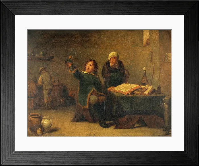 Framed Print : A medical practitioner examining a urine flask, c1680s. Creator: Teniers, David, 1610-1690 (After) Framed Print : A medical practitioner examining a urine flask, c1680s. Creator: Teniers, David, 1610-1690 (After)