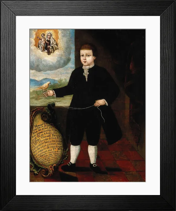Framed Print : Manuel Estevan Perez de los Rios cured of fever by prayers to Christ, 1770, 1770. Creator: Unknown Framed Print : Manuel Estevan Perez de los Rios cured of fever by prayers to Christ, 1770, 1770. Creator: Unknown