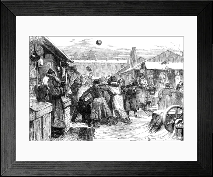 Framed Print : Football in the Jews Market, St. Petersburg, 1874. Creator: Unknown. Football in the Jews Market, St. Petersburg, 1874. Creator: Unknown Framed Print : Football in the Jews Market, St. Petersburg, 1874. Creator: Unknown. Football in the Jews Market, St. Petersburg, 1874. Creator: Unknown