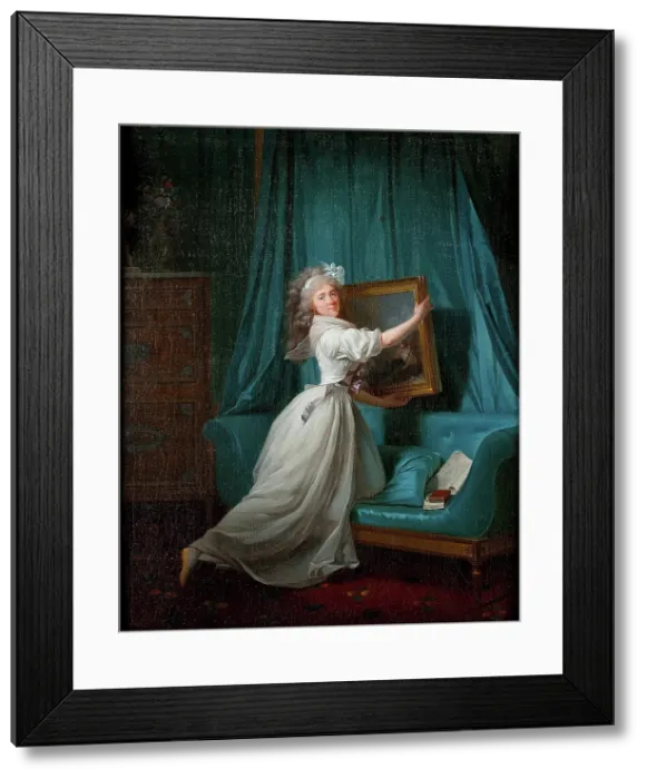Framed Print : Portrait of Mademoiselle Rosalie Duthe, c1792. Creator: Danloux, Henri-Pierre (1753-1809)
