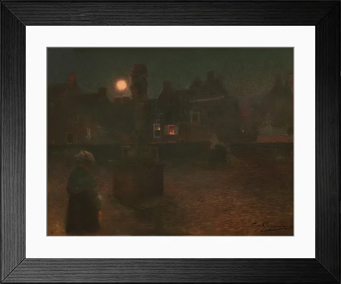 Framed Print : Evening Prayer (Le calvaire de Rochefort-en-Terre), 1896. Creator: Du Puigaudeau, Ferdinand (1864-1930) Framed Print : Evening Prayer (Le calvaire de Rochefort-en-Terre), 1896. Creator: Du Puigaudeau, Ferdinand (1864-1930)