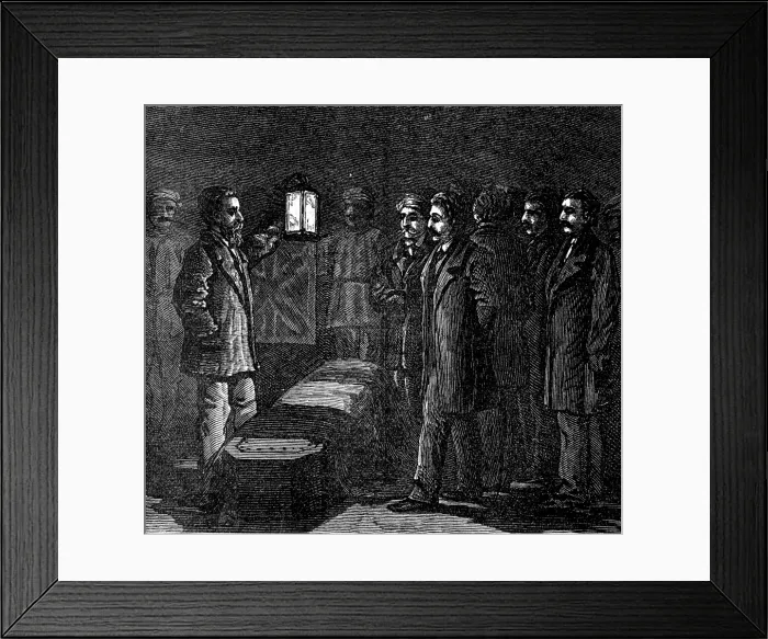 Framed Print : Arrival of Dr. Livingstone's remains: the coffin as it lay in the Malwa, 1874. Creator: Unknown. Arrival of Dr. Livingstone's remains: the coffin as it lay in the Malwa, 1874. Creator: Unknown Framed Print : Arrival of Dr. Livingstone's remains: the coffin as it lay in the Malwa, 1874. Creator: Unknown. Arrival of Dr. Livingstone's remains: the coffin as it lay in the Malwa, 1874. Creator: Unknown