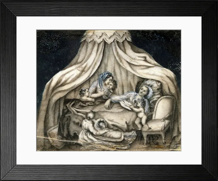 Framed Print : A mother feeding her children. Creator: Unknown Framed Print : A mother feeding her children. Creator: Unknown