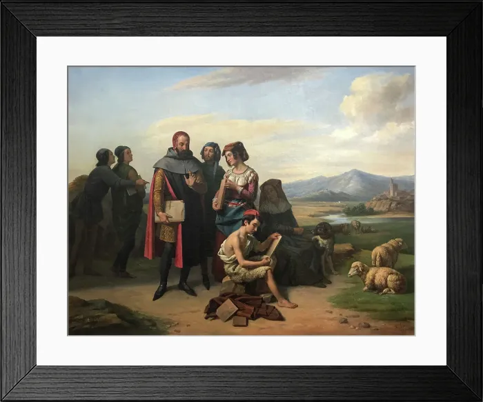 Framed Print : Cimabue and the Young Giotto, 1841. Creator: Prevost, Constantin-Jean Marie (1796-1865) Framed Print : Cimabue and the Young Giotto, 1841. Creator: Prevost, Constantin-Jean Marie (1796-1865)