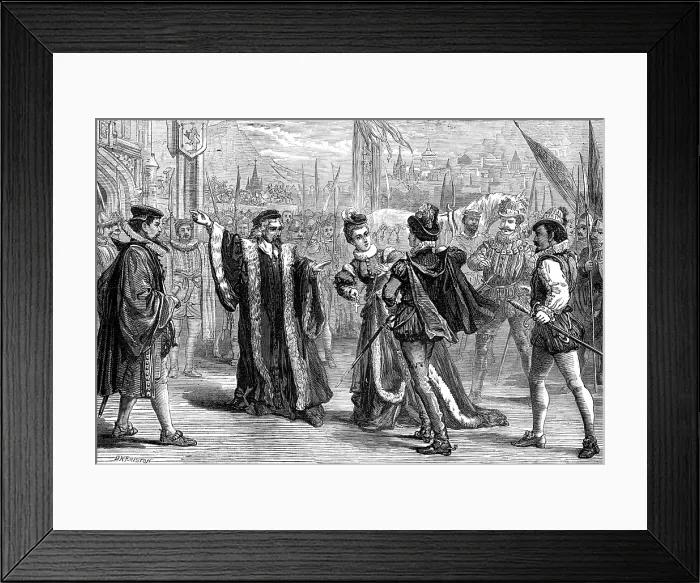 Framed Print : Scene from Mary, Queen o Scots, at the Princess's Theatre, 1874. Creator: Unknown. Scene from Mary, Queen o Scots, at the Princess's Theatre, 1874. Creator: Unknown