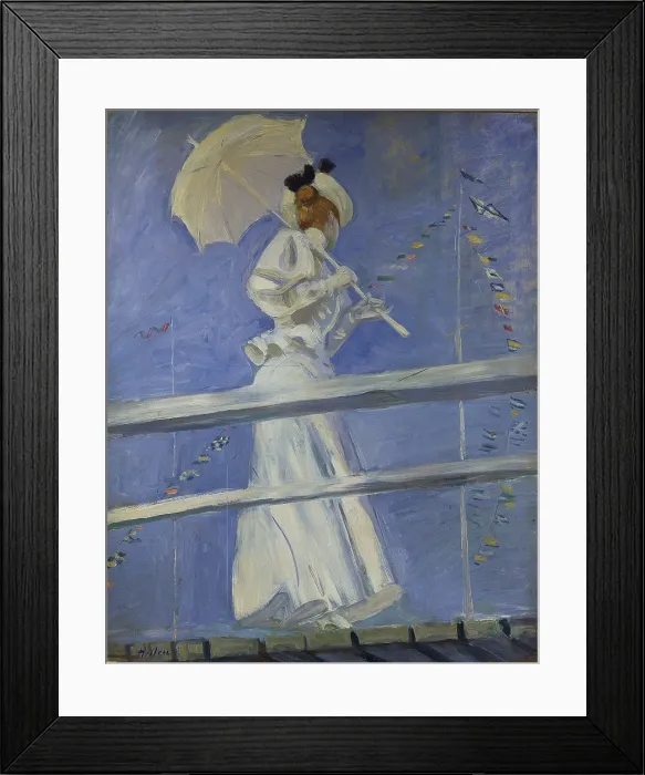 Framed Print : Young Woman with a Parasol on a Jetty, c1900. Creator: Helleu, Paul Cesar (1859-1927) Framed Print : Young Woman with a Parasol on a Jetty, c1900. Creator: Helleu, Paul Cesar (1859-1927)