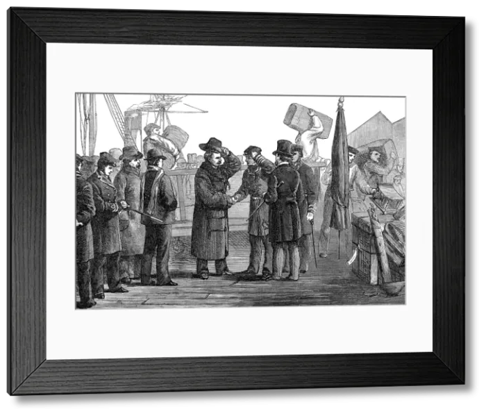 Framed Print : The Ashantee War: the return home - Sir Garnet Wolseley landing at Portsmouth, 1874. Creator: Unknown Framed Print : The Ashantee War: the return home - Sir Garnet Wolseley landing at Portsmouth, 1874. Creator: Unknown