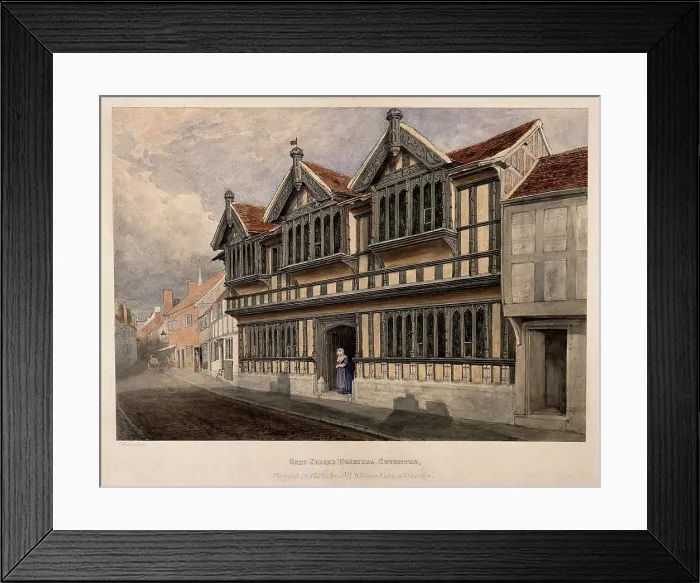Framed Print : Ford's Hospital (Greyfriars Hospital), Coventry: a woman standing at the entrance, c1840s.. Creator: Edward Pretty. Ford's Hospital (Greyfriars Hospital), Coventry: a woman standing at the entrance, c1840s.. Creator: Edward Pretty Framed Print : Ford's Hospital (Greyfriars Hospital), Coventry: a woman standing at the entrance, c1840s.. Creator: Edward Pretty. Ford's Hospital (Greyfriars Hospital), Coventry: a woman standing at the entrance, c1840s.. Creator: Edward Pretty