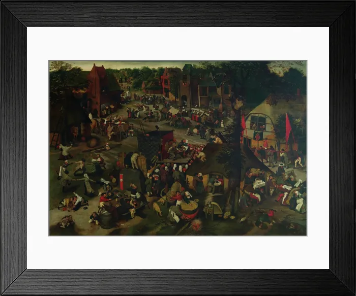 Framed Print : Village Festival with a Theatrical Performance and a Procession. Creator: Brueghel, Pieter, the Younger (1564-1638) Framed Print : Village Festival with a Theatrical Performance and a Procession. Creator: Brueghel, Pieter, the Younger (1564-1638)