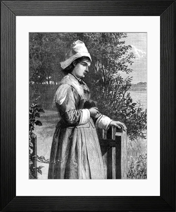 Framed Print : Homeward Serenely She Walked, with God's Benediction upon Her, painted by A. C. H. Luxmore, 1874. Creator: William Hollidge. Homeward Serenely She Walked, with God's Benediction upon Her, painted by A. C. H Framed Print : Homeward Serenely She Walked, with God's Benediction upon Her, painted by A. C. H. Luxmore, 1874. Creator: William Hollidge. Homeward Serenely She Walked, with God's Benediction upon Her, painted by A. C. H