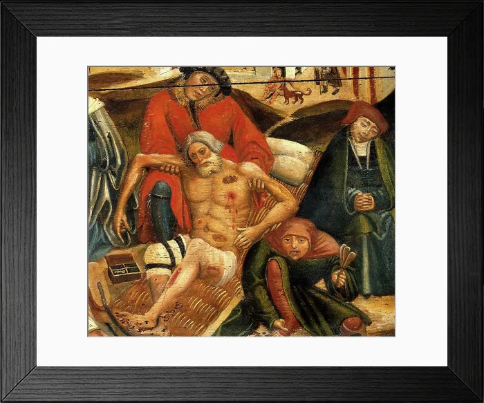 Framed Print : Works of mercy with Dives and Lazarus, c1550. Creator: Unknown Framed Print : Works of mercy with Dives and Lazarus, c1550. Creator: Unknown